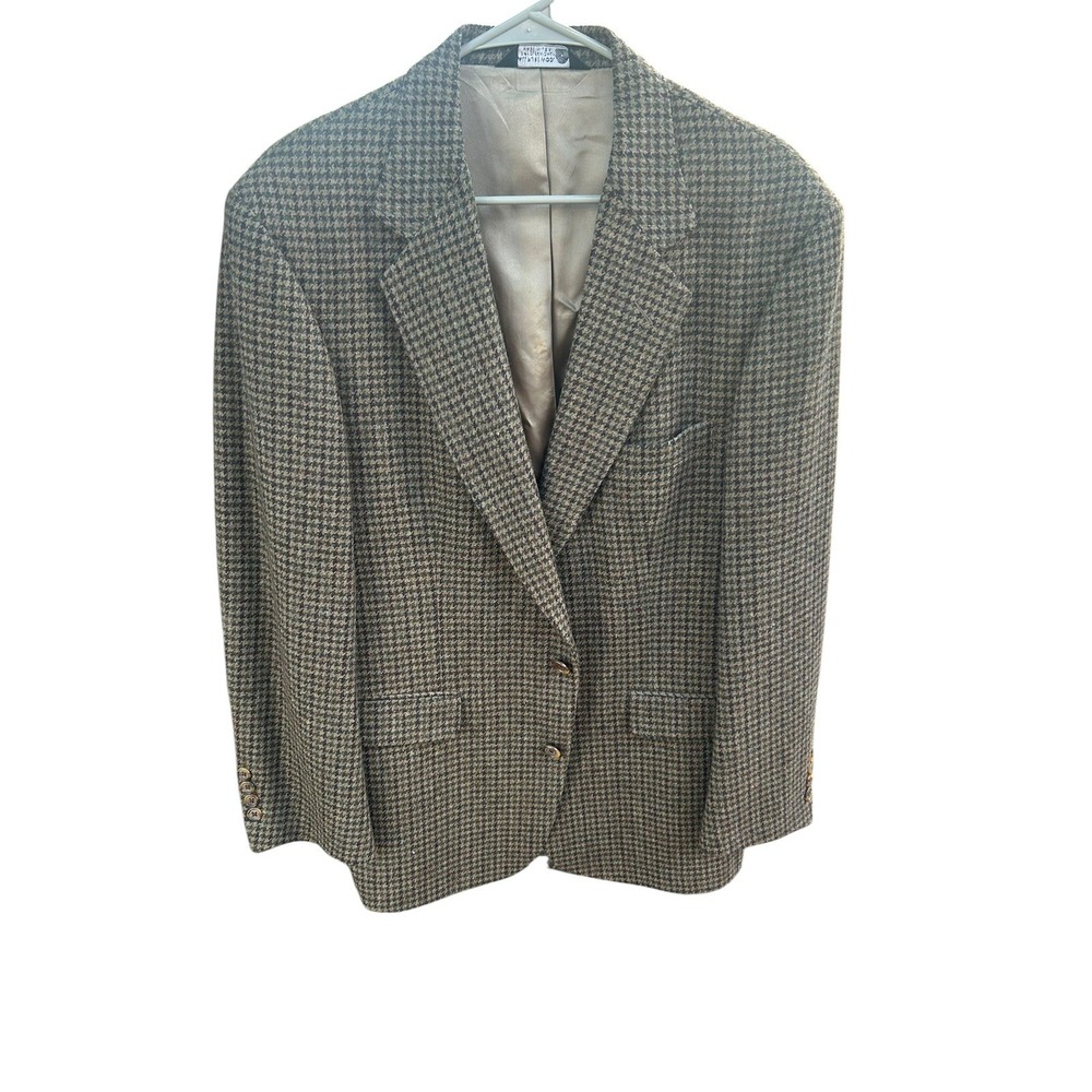 Vintage John Alexander 100% Wool Brown Suit Jacket Blazer Tweed Size 44